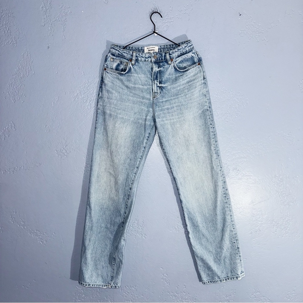 Reformation Preston Baggy High Rise Cuffed Straight Jeans Size 27